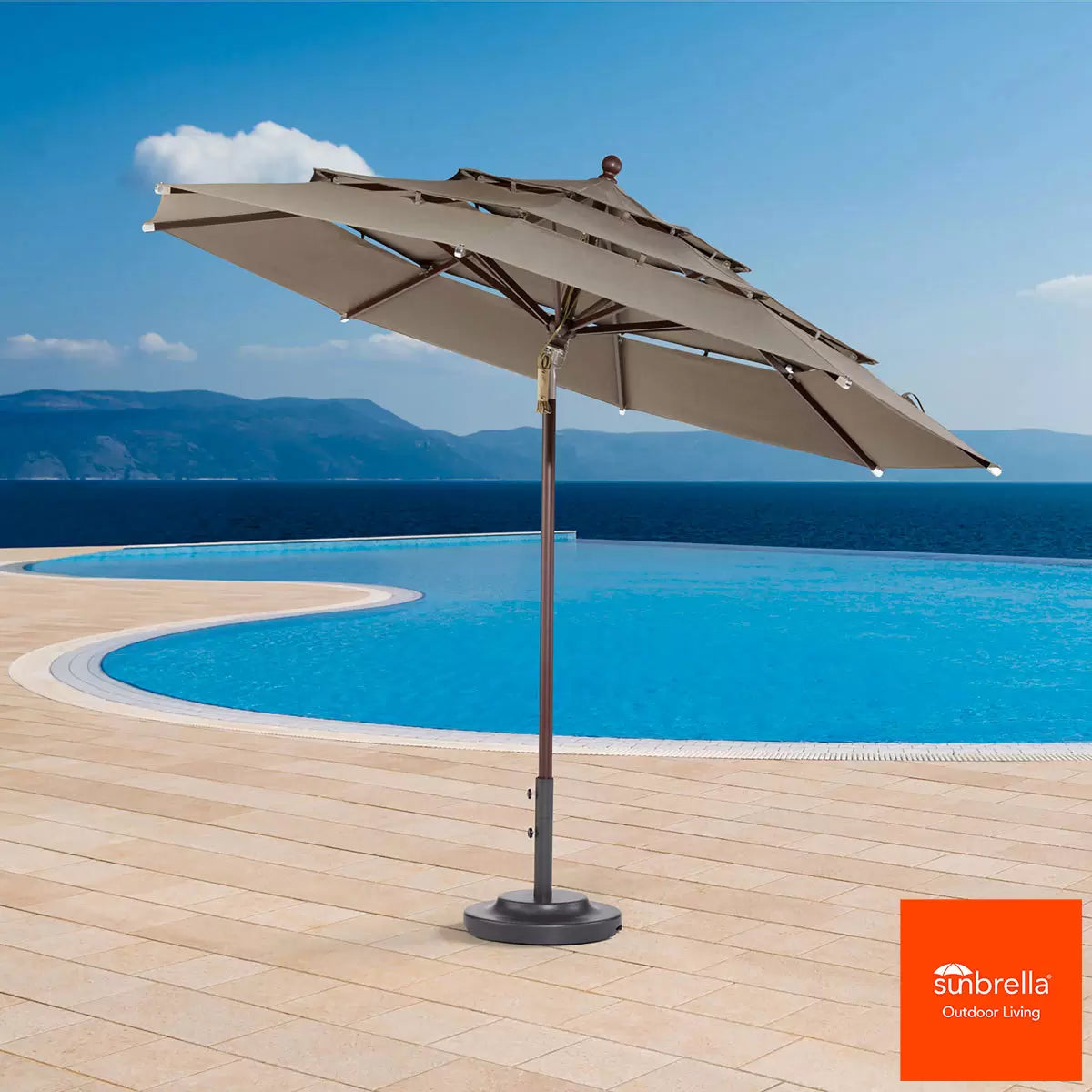 Proshade 11ft Market Umbrella Cast Shale with Collar Tilt US2DK