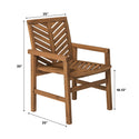 Vincent Patio Wood Chairs, Set of 2 - Brown