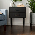 Olivia Two-Drawer Nightstand / Side Table - Black