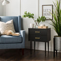 Olivia Two-Drawer Nightstand / Side Table - Black