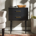 Olivia Two-Drawer Nightstand / Side Table - Black