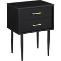 Olivia Two-Drawer Nightstand / Side Table - Black
