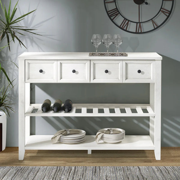 Hank Buffet with Wine Shelf - White