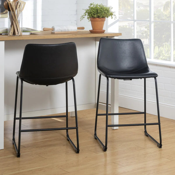 Walker Edison Counter Stools - Set of 2 - Black