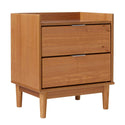 Middlebrook Mid-Century 2-Drawer Solid Wood Nightstand - Caramel