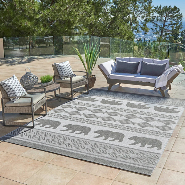 Naples Indoor-Outdoor  Rug Gray Bear 8' 9
