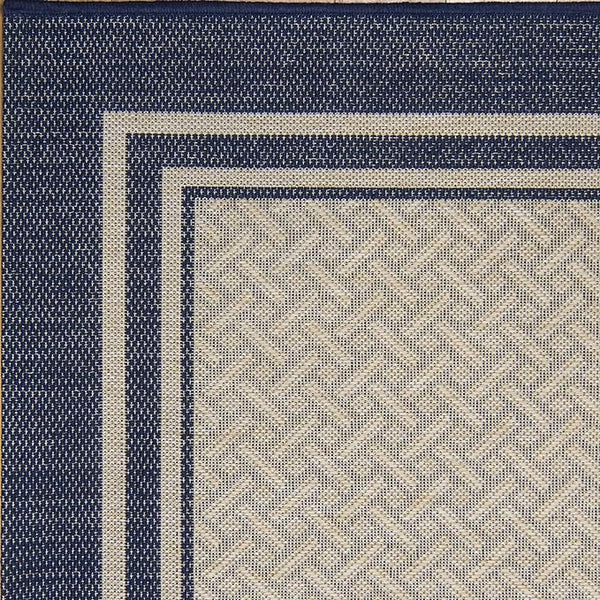 Naples Indoor - Outdoor Rug Ace Border Sand Navy 8' 9