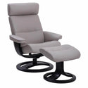 Oslo Leather Recliner & Ottoman - Gray