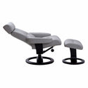 Oslo Leather Recliner & Ottoman - Gray