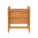 Oswald Mid-Century Modern 2-Drawer Wood Nightstand - Caramel