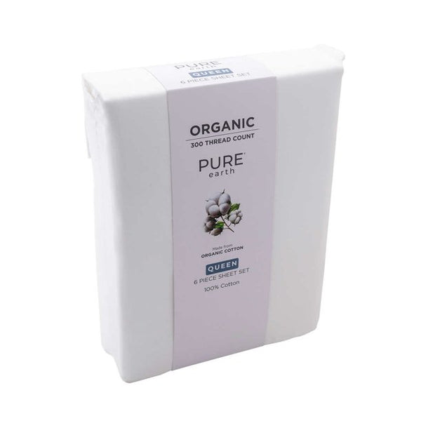 For Apartments - Pure Earth Organic Sheet Set 6Pc - White