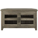 Transitional Modern Farmhouse Wood Corner TV Stand - Grey Wash