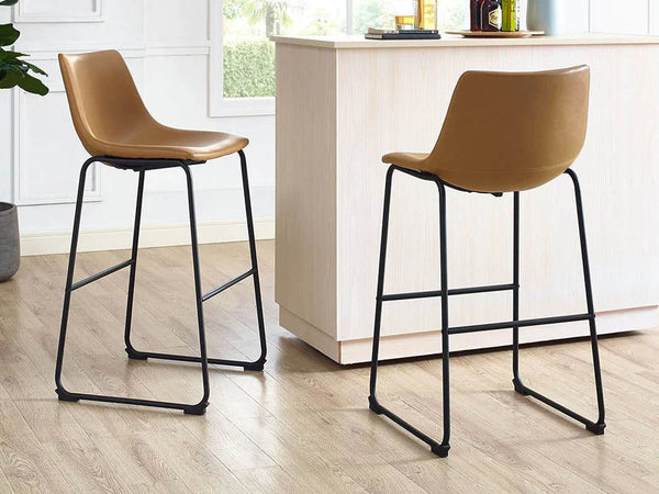 Walker Edison Bar Stools Whiskey Brown - Set of 2