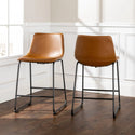 Walker Edison Counter Stools Whiskey Brown - Set of 2