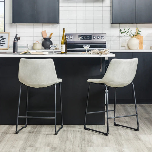 Walker Edison Counter Stools Grey - Set of 2