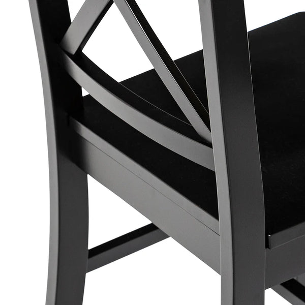 Wood Dining Chairs, Set of 2 - Black