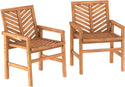 Vincent Patio Wood Chairs, Set of 2 - Brown