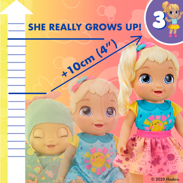 Baby Alive Baby Grows Up 1 Growing Doll Toy, 14 Party Surprises