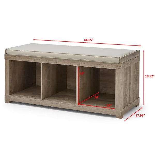 Better Homes & Gardens 3-Cube Storage Bench - Rustic Gray | US2DK