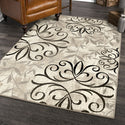 Medallion Transitional Area Rug, Beige  3'9