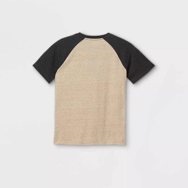 Boys' Short Sleeve Baseball Henley Shirt Cream XS (4 - 5) - Cat & Jack