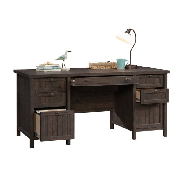 Campbell Executive Desk Coffee Oak.