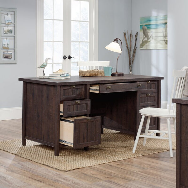 Campbell Executive Desk Coffee Oak.