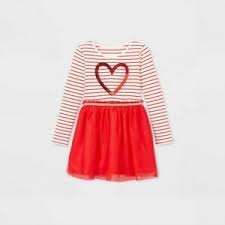 Cat & Jack long sleeve dress heart (4-5)
