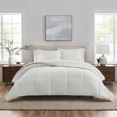 Easton Sherpa Fleece 3-piece Comforter Set - White - King