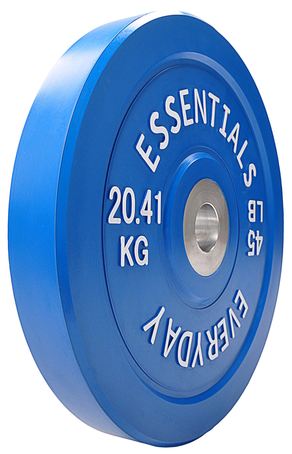Everyday Essentials Olympic Bumper Plate Weight Plate w Steel Hub, 45 lbs (Single Plate)