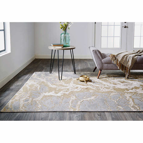 Feizy Jewel Area Rug  Beige - Gray  7 x 10 (240 cm x 305 cm)