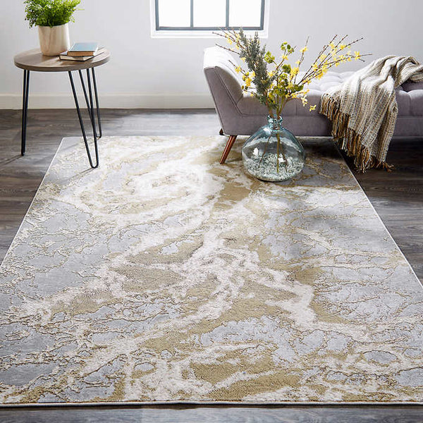 Feizy Jewel Area Rug  Beige - Gray  7 x 10 (240 cm x 305 cm)