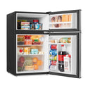 Galanz 3.1 Cu ft Two Door Mini Fridge with Freezer Estar GL31S5E, Stainless