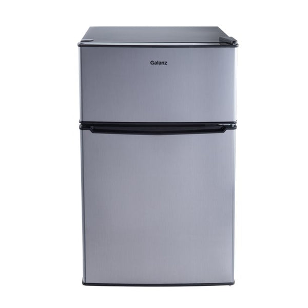 Galanz 3.1 Cu ft Two Door Mini Fridge with Freezer Estar GL31S5E, Stainless