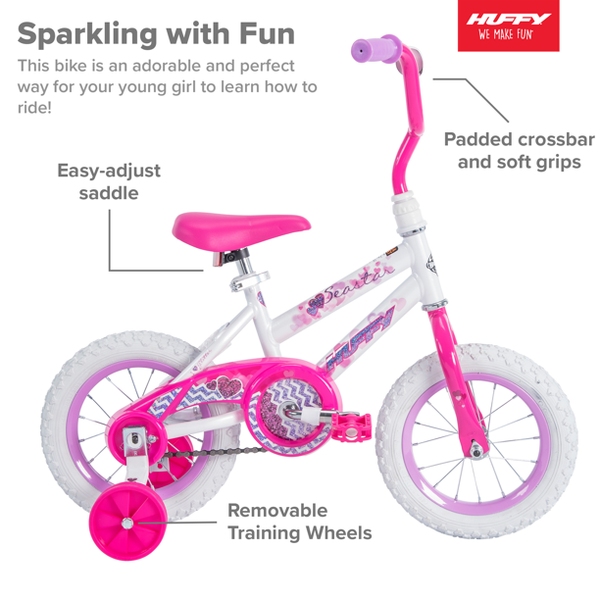 Huffy 12 In. Sea Star Girl's Sidewalk Bike, White