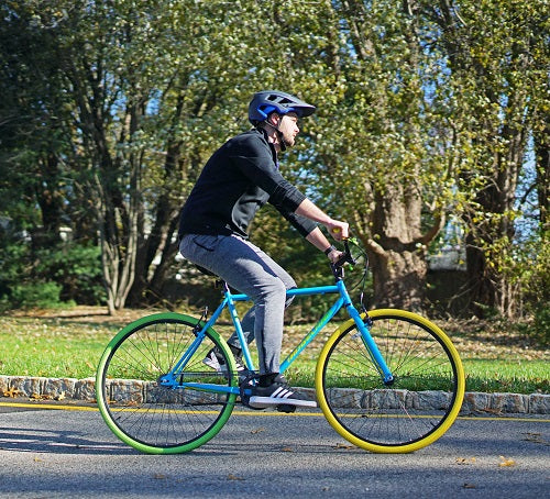 Kent 700C Men's Ridgeland Hybrid Bike, Blue Green Yellow US2DK