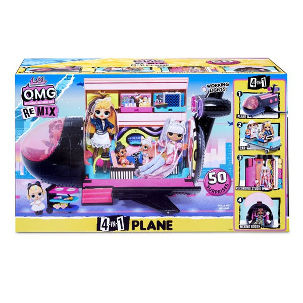 LOL Surprise OMG Remix 4-in-1 Plane Playset With Music Recording Studio