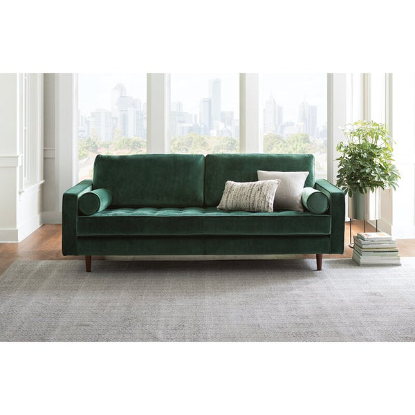 Lark 84  Square Arm Sofa Emerald  Green Velvet