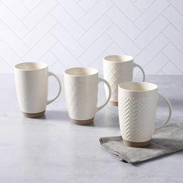 Laurie Gates Embossed 22oz Mug set, 4-piece