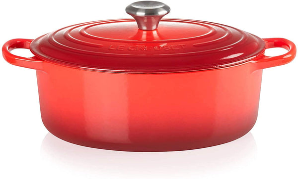 Le Creuset Signature Enamelled Cast Iron Casserole Dish With Lid - Oval 35 cm - 8.9 Litres -Red