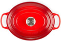 Le Creuset Signature Enamelled Cast Iron Casserole Dish With Lid - Oval 35 cm - 8.9 Litres -Red