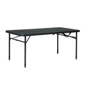 4' Fold-in-Half Adjustable Table, Rich Black