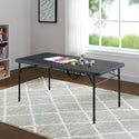 4' Fold-in-Half Adjustable Table, Rich Black