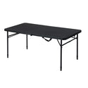 4' Fold-in-Half Adjustable Table, Rich Black