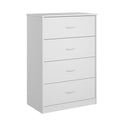 Mainstays Classic 4 Drawer Dresser, White Finish