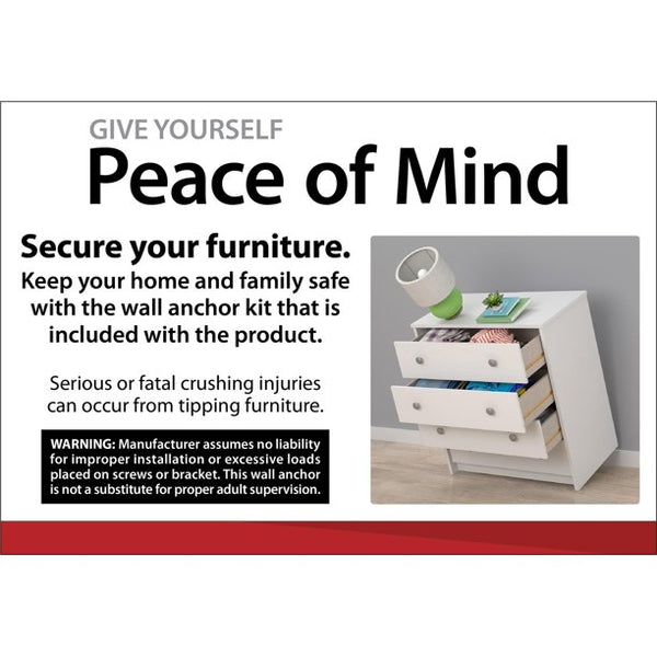 Mainstays Classic 4 Drawer Dresser, White Finish