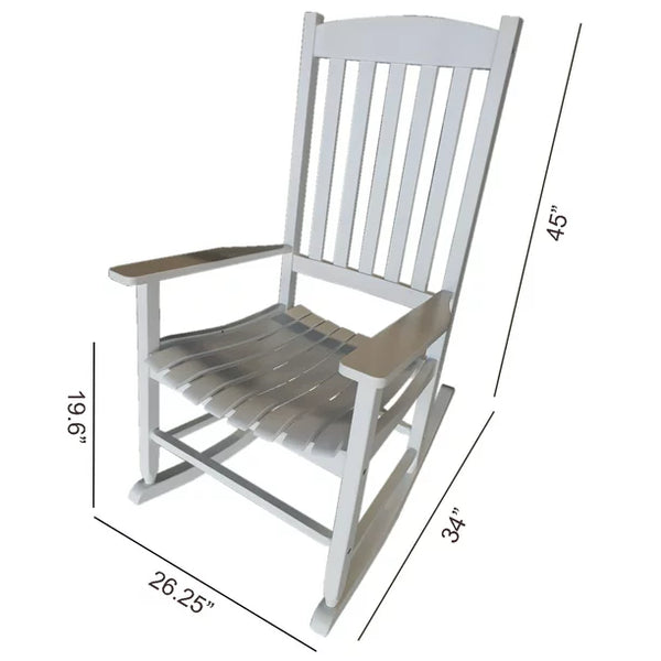 Outdoor Wood Porch Rocking Chair, White