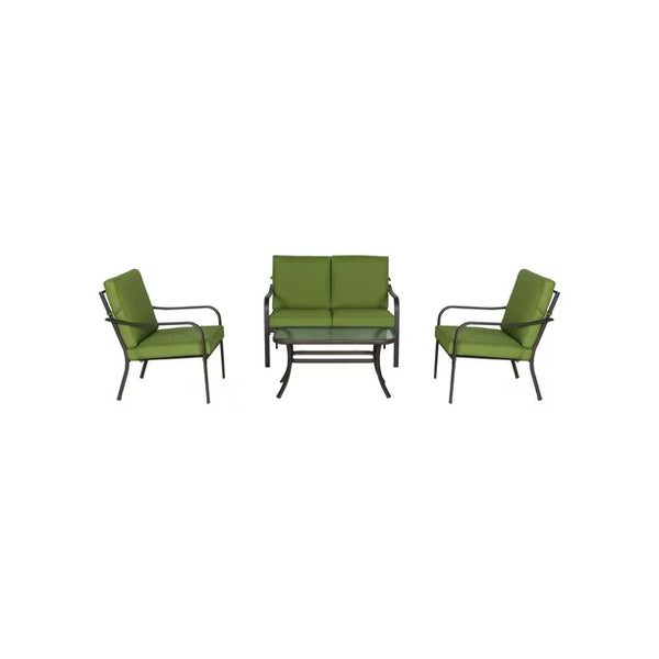 Mainstays Stanton 4-Piece Outdoor Patio Conversation Set, Green