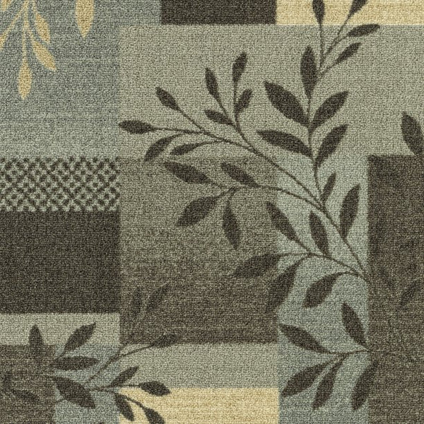 Mainstays Traditional Leaf Block Gray Print Accent Rug 2 6