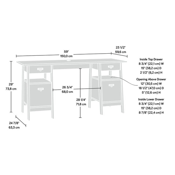 Massena Executive Desk Vintage Oak